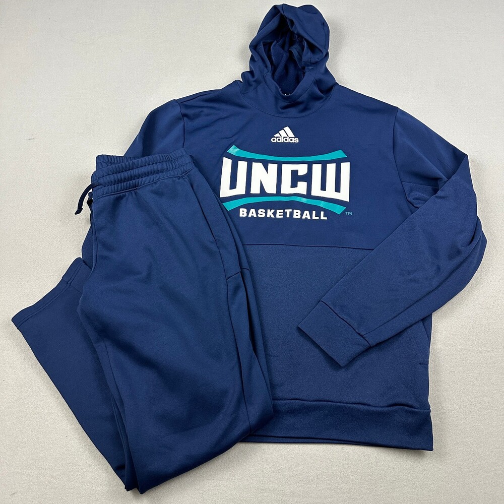 UNC Wilmington Sweatsuit Men Large Blue Adidas NCAA Player Issued Basketball L